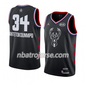 Män Milwaukee Bucks Tröja Giannis Antetokounmpo 34 2019 All-Star Jordan Brand Svart Swingman